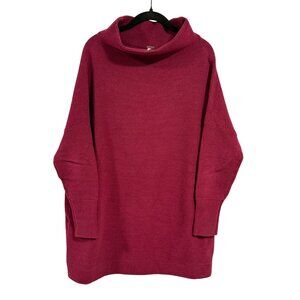 Free People‎ Ottoman Slouchy Burgundy Oversized Tunic Sweater Size XS